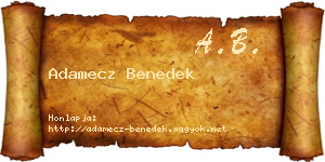 Adamecz Benedek névjegykártya